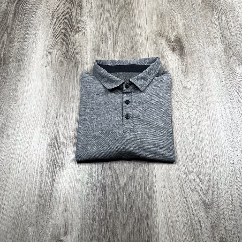 Lululemon Short Sleeve Evolution Polo Shirt Mens Size L Large Light Gray